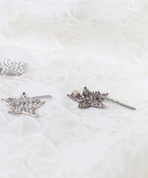 極美品】SWAROVSKISTELLA星形ヘアピンセット