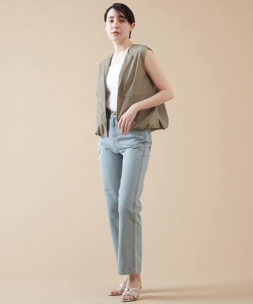 ベスト ジレ Linen blend tailored vest レディース adree ベスト ジレ classic tailored short vest / クラシック