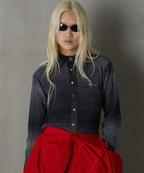 ニット セーター カスリニットシャツ / Blur Knit Shirt レディース