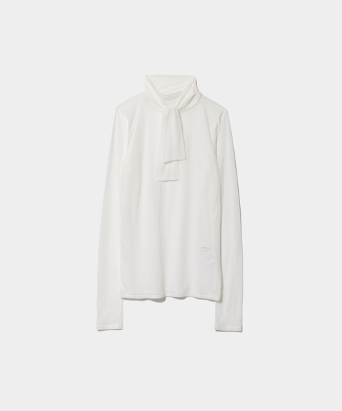 ビューティフルピープル beautiful people cotton sheer jersey  neck bow top レディース