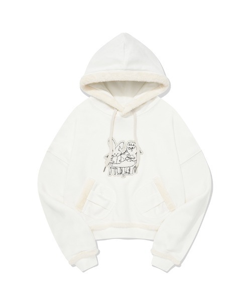 パーカー KIRSH WITTY BUNNY GRAPHIC FUR HOODIE キルシー ウィティーバニー グラフィック ファー フーディー レデ パーカー KIRSH WITTY BUNNY GRAPHIC FUR HOODIE キルシー ウィ