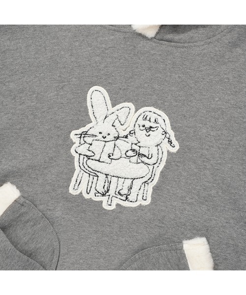 パーカー KIRSH WITTY BUNNY GRAPHIC FUR HOODIE キルシー ウィティーバニー グラフィック ファー フーディー レデ パーカー KIRSH WITTY BUNNY GRAPHIC FUR HOODIE キルシー ウィ