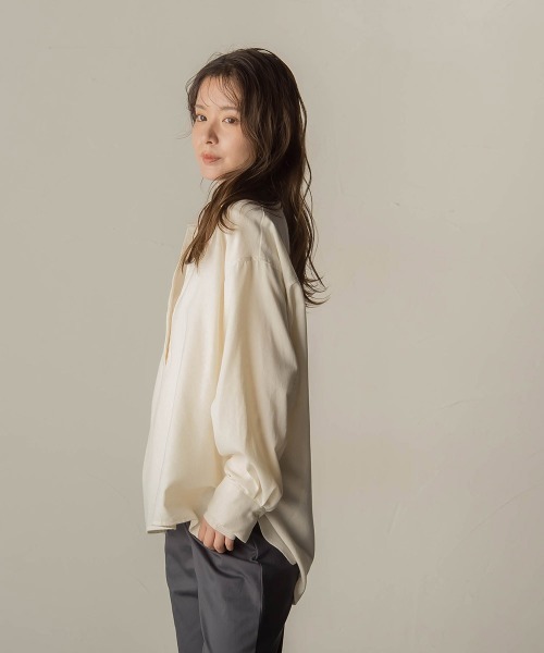 ビッキー VICKY スキッパーシャツ≪手洗い可能≫ （ホワイト） ビッキー VICKY スキッパーシャツ≪手洗い可能≫ （ホワイト