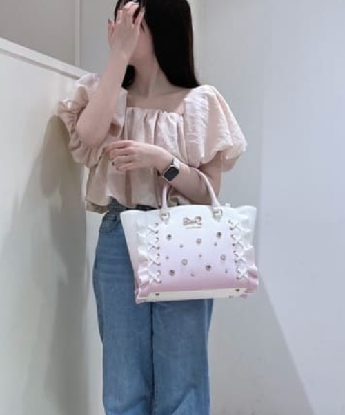 Samantha Vega ハンドバッグ レースアップハートビジュー 