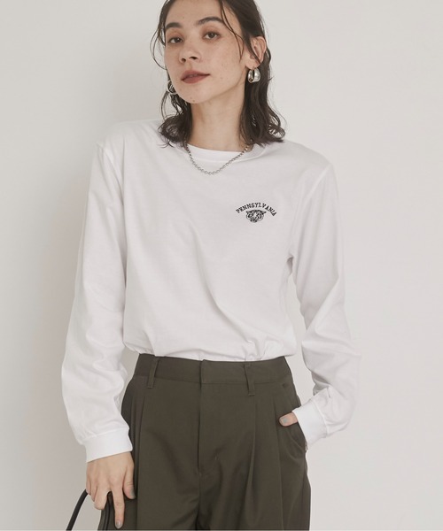 ANGIE tシャツ ワンポイント 刺繍 ロゴ ロンT レディース : ZOZOTOWN
