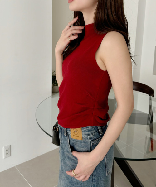 Ada. タートルネック ニット セーター サイドギャザー ハイネック