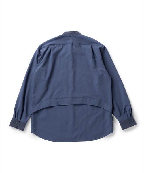 narifuri シャツ バックポケットクレリックメッシュシャツ