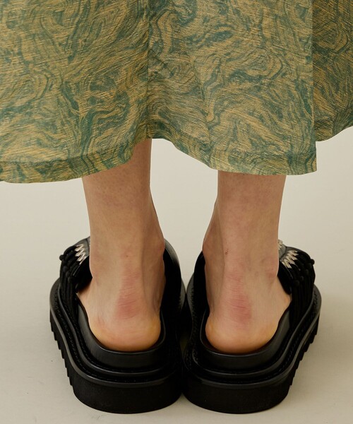 TOGA PULLA ブラックフラットサンダル Toga Pulla フラットサンダル 通販 - FARFETCH