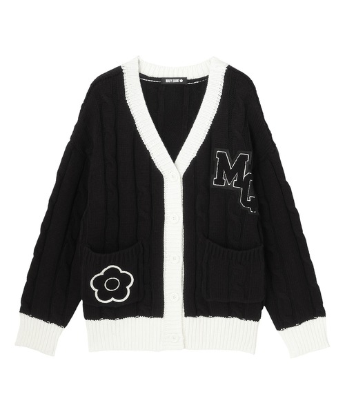 マリークワント MARY QUANT MQロゴデイジーワッペン カーディガン （グリーン） MARY QUANT カーディガン マリークワント mary quant MQロゴ