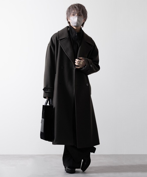 【美品】(CLEL)ダブルチェスターコート ダークブラウン <未使用> CLEL（クレイル） チェスターコート L ダークブラウン メンズ