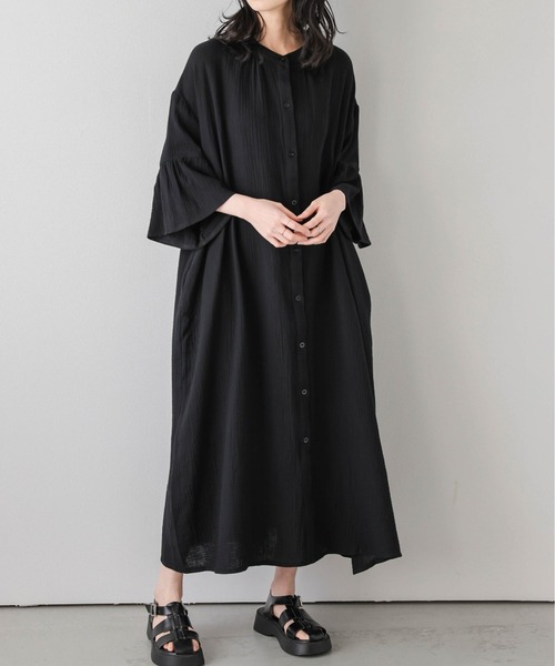 La-gemme ワンピース ダブルガーゼ ラッフルスリーブワンピース