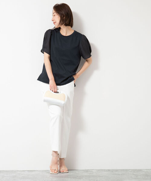 美品『NOLLEY'』【38】カットソーネイビー/綿100%/インナー/T32 NOLLEY'S 「NOLLEY'S」 半袖カットソー 38 ネイビー レディース