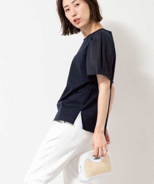 美品『NOLLEY'』【38】カットソーネイビー/綿100%/インナー/T32 NOLLEY'S 「NOLLEY'S」 半袖カットソー 38 ネイビー レディース