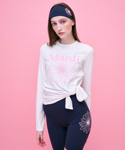 Mardi Mercredi tシャツ AIRLIFT side slit top flowermardi