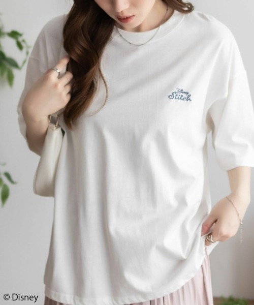 Disney tシャツ キャラクタープリント刺繍Tシャツ レディース