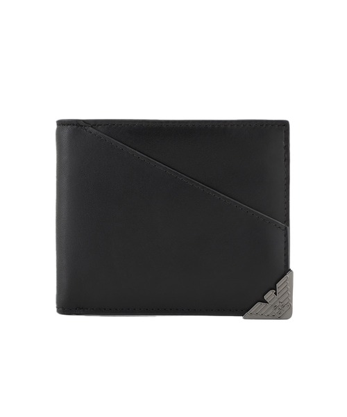 【新品 未使用】EMPORIO ARMANI 2つ折財布 エンポリオアルマーニ 二つ折り財布 メンズ ブラック EMPORIO