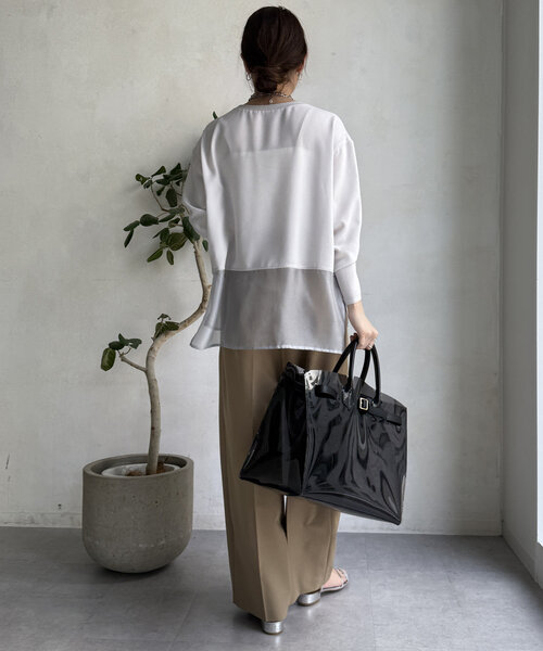 ブラウス シャツ ２ＷＡＹジョーゼット＿ジョーゼットブラウス　シャツ・ブラウス レディース le.coeur blanc ブラウス シャツ NO.1ヒット大人気ブラウス2WAY