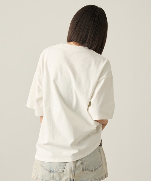 Snap club tシャツ 「Snap club」ダメージハートパッチワーク