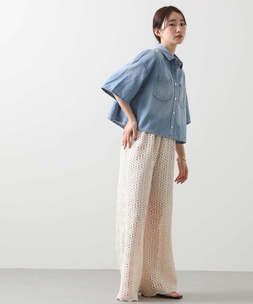 plage 【healthy denim】　デニムシャツ plage（プラージュ）の「【Healthy denim/ヘルシーデニム】SP BK