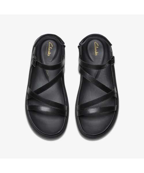 Clarks クラークス　サンダル UK4 23.0ブラック定価16500円 Torford Cross / トーフォードクロス （ブラックレザー