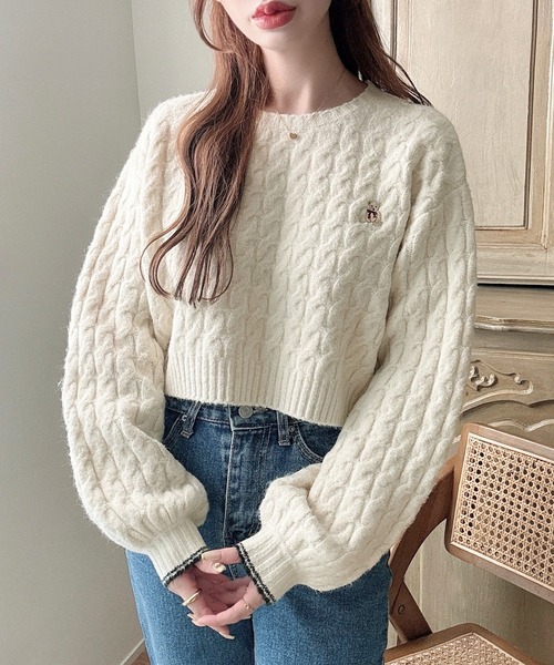 「Meiru」 長袖ニット - ブルー系その他2 レディース_画像2