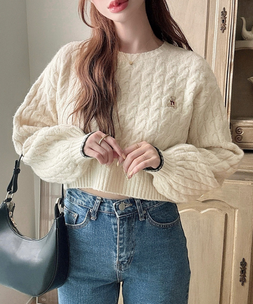 「Meiru」 長袖ニット - ブルー系その他2 レディース_画像3