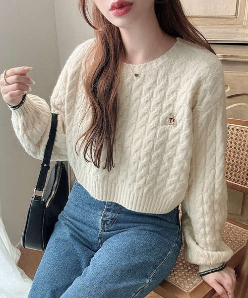 「Meiru」 長袖ニット - ブルー系その他2 レディース_画像4