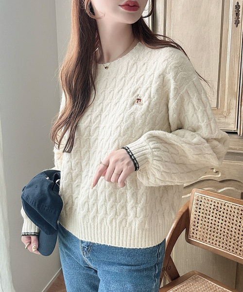 「Meiru」 長袖ニット - ブルー系その他2 レディース_画像6