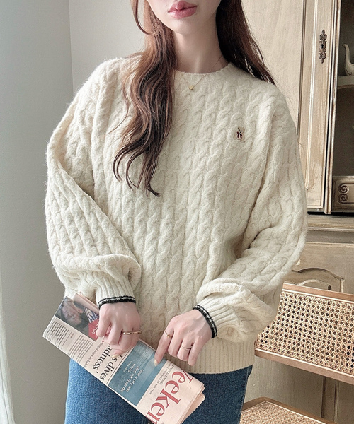 「Meiru」 長袖ニット - ブルー系その他2 レディース_画像9