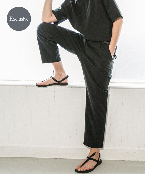 【GRAMICCI 】別注SOLOTEXドライタッチストレッチパンツメンズL黒 別注】GRAMICCI×URBAN RESEARCH ドライタッチギャバパンツ