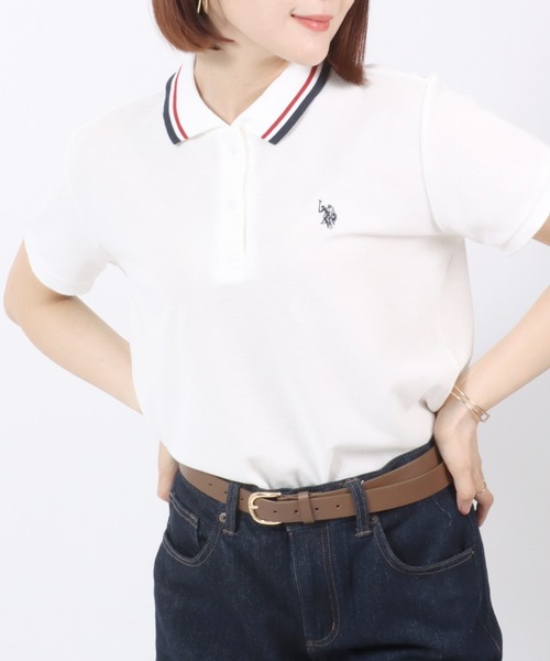 ポロシャツ ポロ 「U.S. POLO ASSN」ポロスウェット レディース セール】U.S. POLO ASSN. Ada.別注 長袖 ハーフジップ