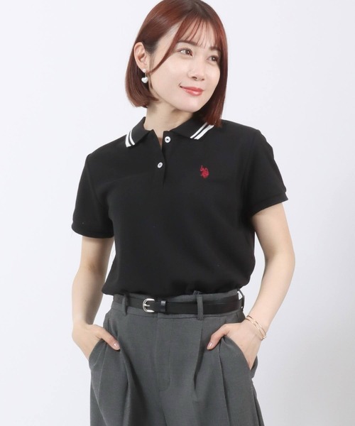 ポロシャツ ポロ 「U.S. POLO ASSN」ポロスウェット レディース セール】U.S. POLO ASSN. Ada.別注 長袖 ハーフジップ