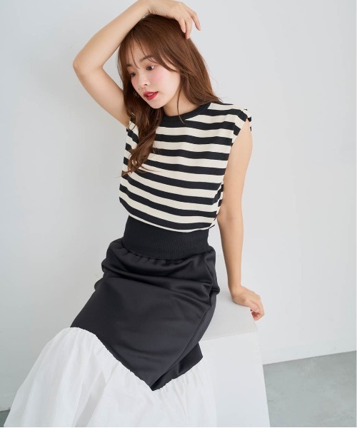 【ｍ_mefu】芽風　ボーダーバルーンスカート Myu スカート 裾バルーンスカート : ZOZOTOWN Yahoo!店 - 通販