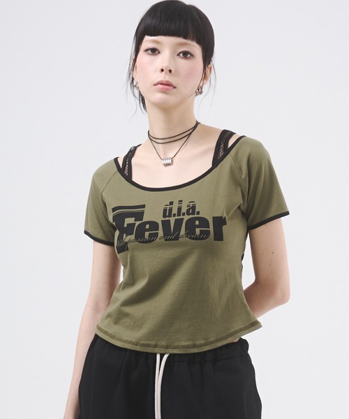 DAIYA（ダイヤ） tシャツ メッシュドッキングプリントTシャツ