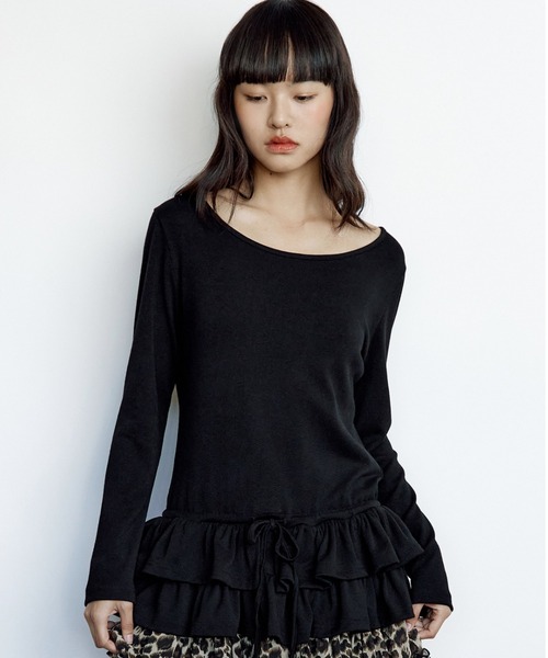 tシャツ roughneck/ロフネック/RUFFLE PLAIN T-SHIRTS レディース メンズ