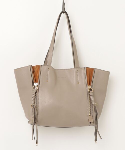 【SALE中】Chloé ベージュ ストライプ トートバッグ Chloe 「Chloe」 Milo トートバッグ - ベージュ レディース