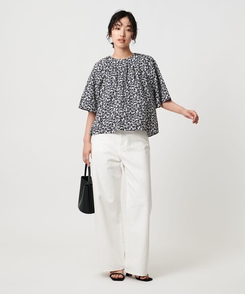 「UNITED ARROWS」 半袖ブラウス - ホワイト レディース UNITED ARROWS（ユナイテッドアローズ）の「シャーリング