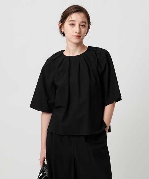「UNITED ARROWS」 半袖ブラウス - ネイビー レディース レディースのシャツ / ブラウス（ブルー）｜ユナイテッド