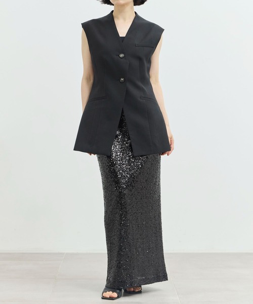 ベスト ジレ 「AKIRANAKA/アキラナカ」EX.V Neck Gilet/別注Vネックジレベスト レディース AKIRANAKA ベスト ジレ 「AKIRANAKA/アキラナカ」EX.V Neck