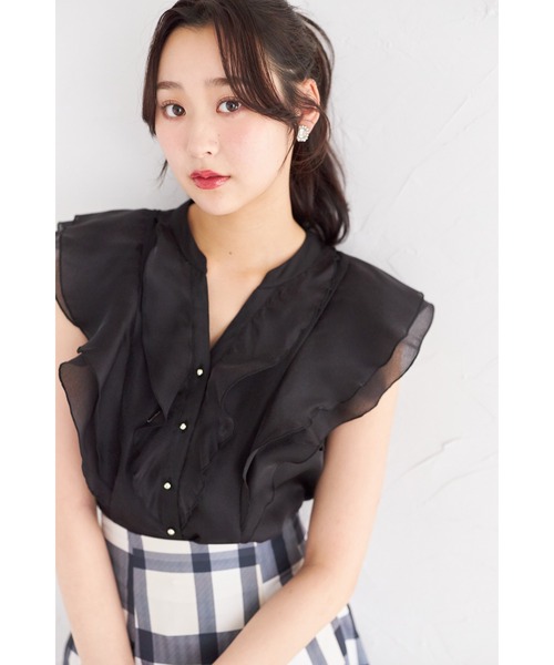 ブラウス シャツ キーネックフリルブラウス レディース ブラウス シャツ キーネックブラウス レディース : ZOZOTOWN