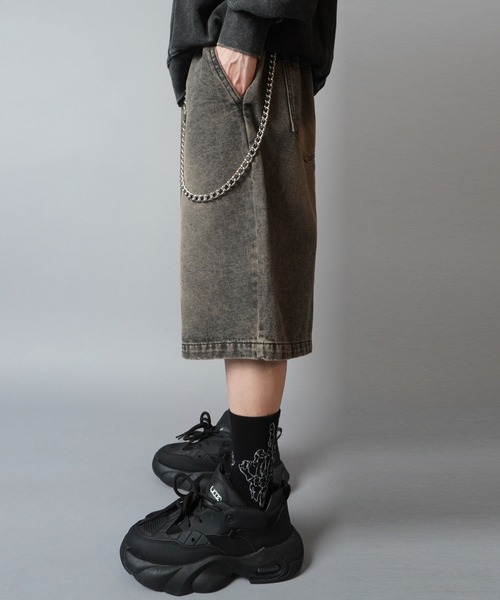 「SPINNS」 デニムハーフパンツ M ブラック系その他 メンズ_画像5