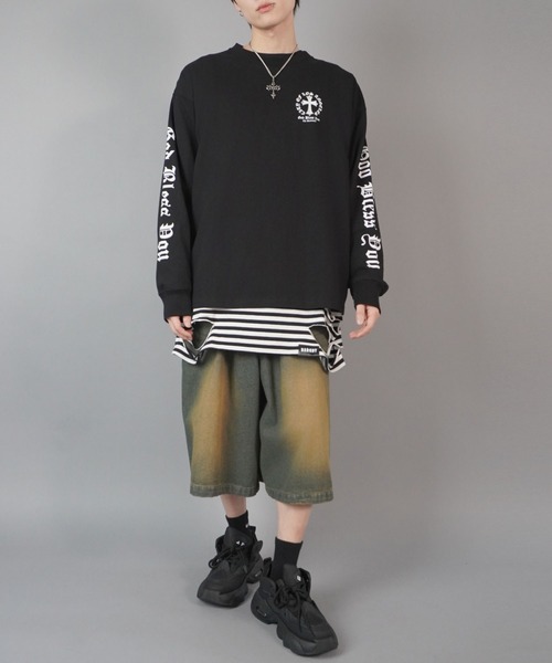 「SPINNS」 デニムハーフパンツ M ブラック系その他 メンズ_画像6