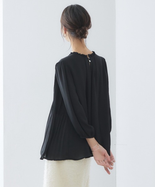 「RIRIYANO」 7分袖ブラウス MEDIUM ネイビー レディース_画像4