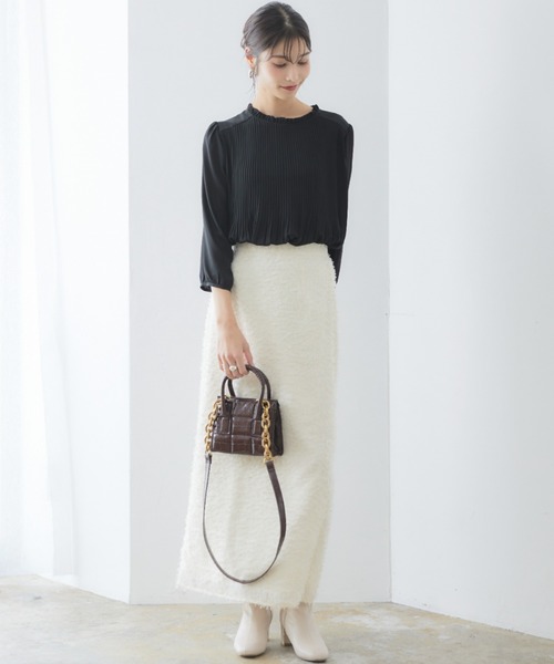 「RIRIYANO」 7分袖ブラウス MEDIUM ネイビー レディース_画像7