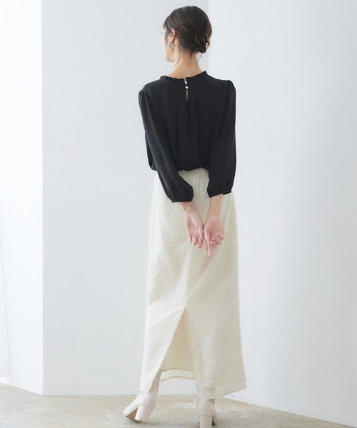 「RIRIYANO」 7分袖ブラウス MEDIUM ネイビー レディース_画像9