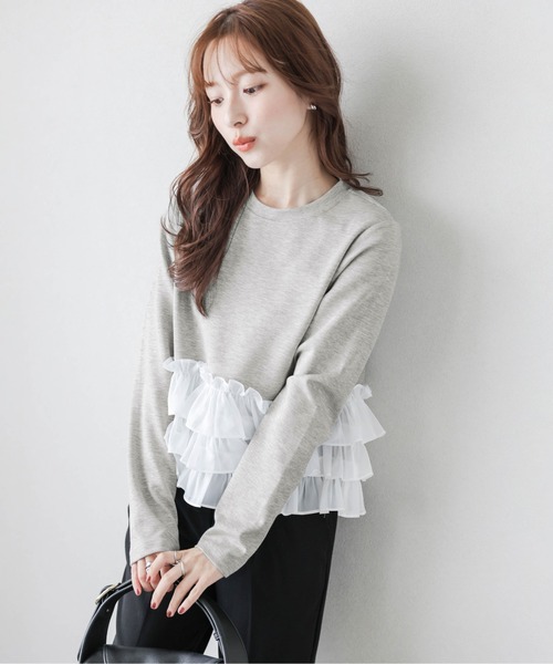 tシャツ ティアードフリルヘムトップス レディース : ZOZOTOWN Yahoo