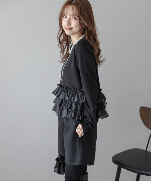 tシャツ ティアードフリルヘムトップス レディース : ZOZOTOWN Yahoo