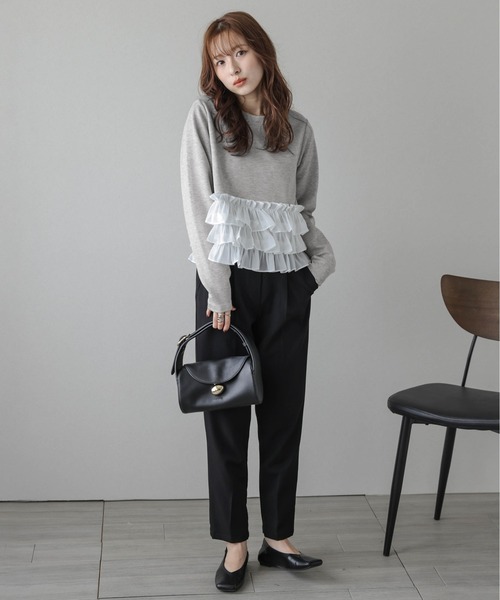 tシャツ ティアードフリルヘムトップス レディース : ZOZOTOWN Yahoo