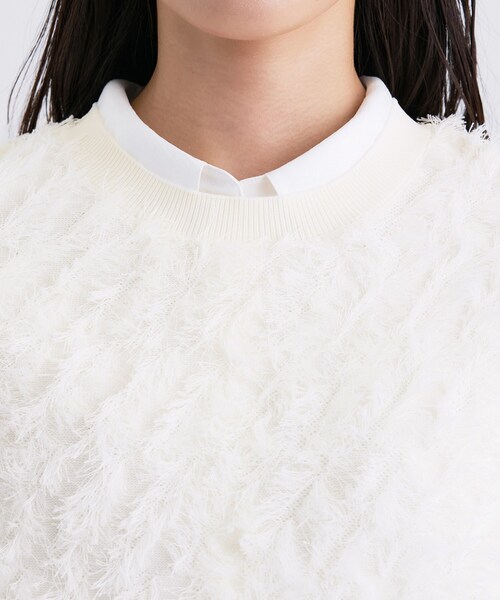 INDIVI（インディヴィ） ベスト ジレ フリンジニットベスト レディース