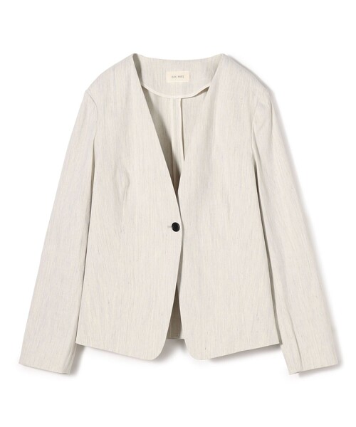 「DES PRES」 ノーカラージャケット 34 グレー レディース_画像3